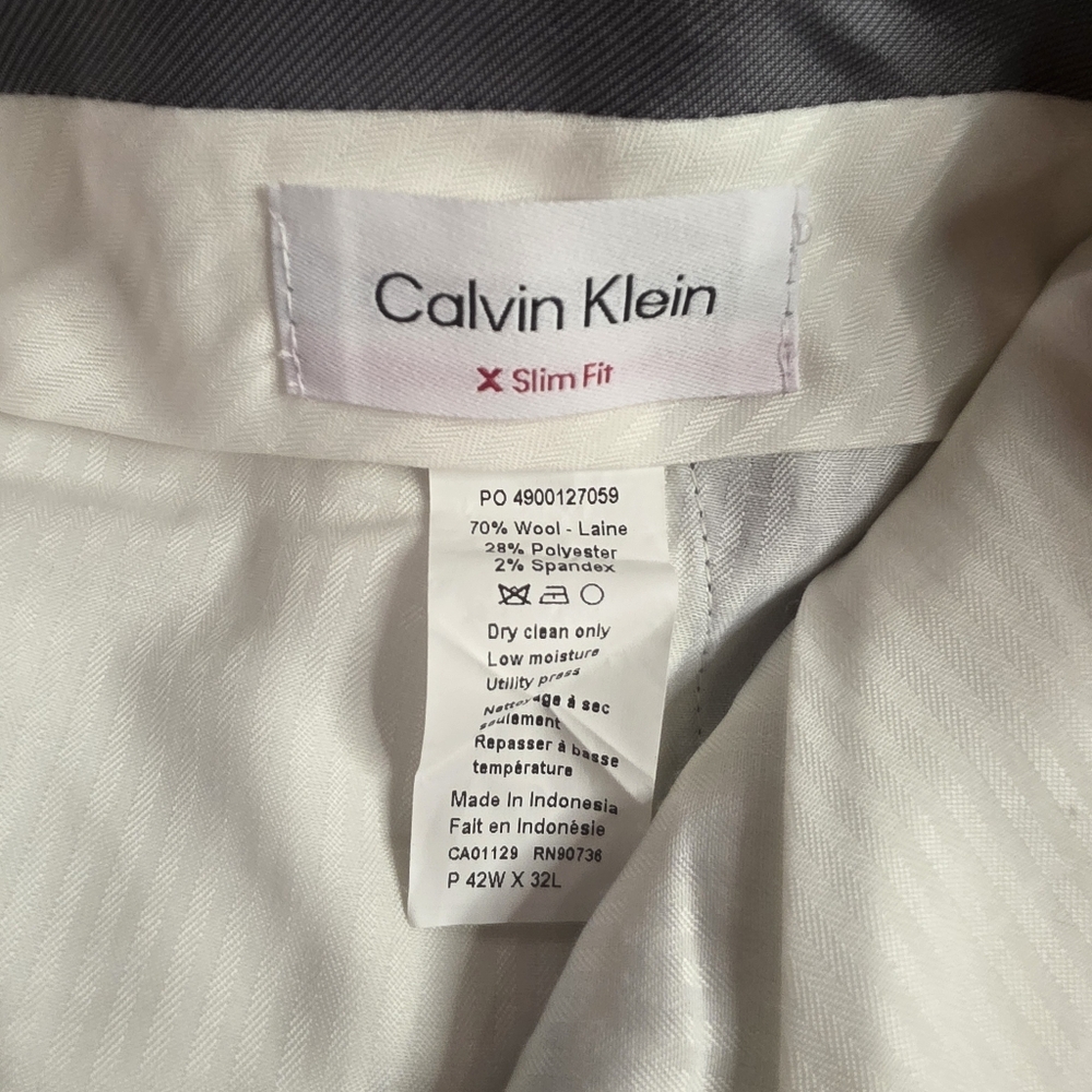 Calvin Klein White Slim Fit Dress Shirt Size 42x32